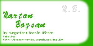 marton bozsan business card