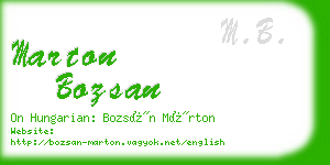 marton bozsan business card